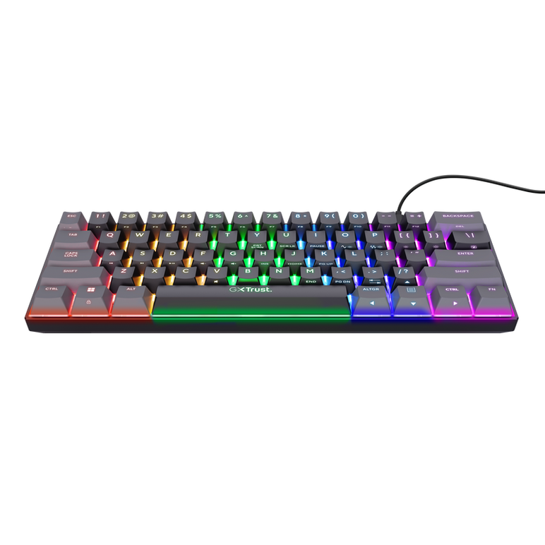 Tastatura mecanica cu fir trust gxt 867 acira, usb 2.0. nr taste 61, swtich linear, negru,  Tastaturi | electropc.ro
