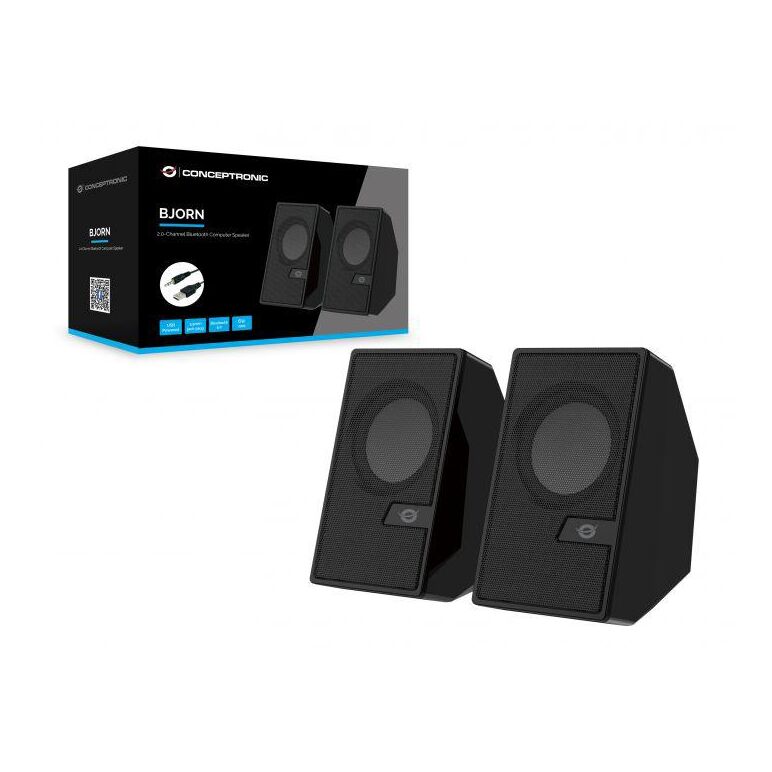 Conceptronic bjorn02b 2.0-channel computer speaker with bluetooth, 6w, 63 x 63 x 105 mm,  Sisteme audio | electropc.ro