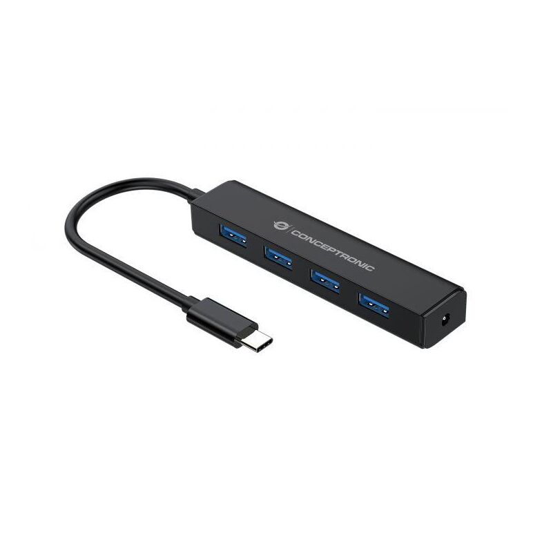Conceptronic ctc4usb3 4-port usb 3.2 gen 1 hub with power jack, usb-a x 4, 23.5 x 101 x 26 mm,  Hub-uri USB | electropc.ro