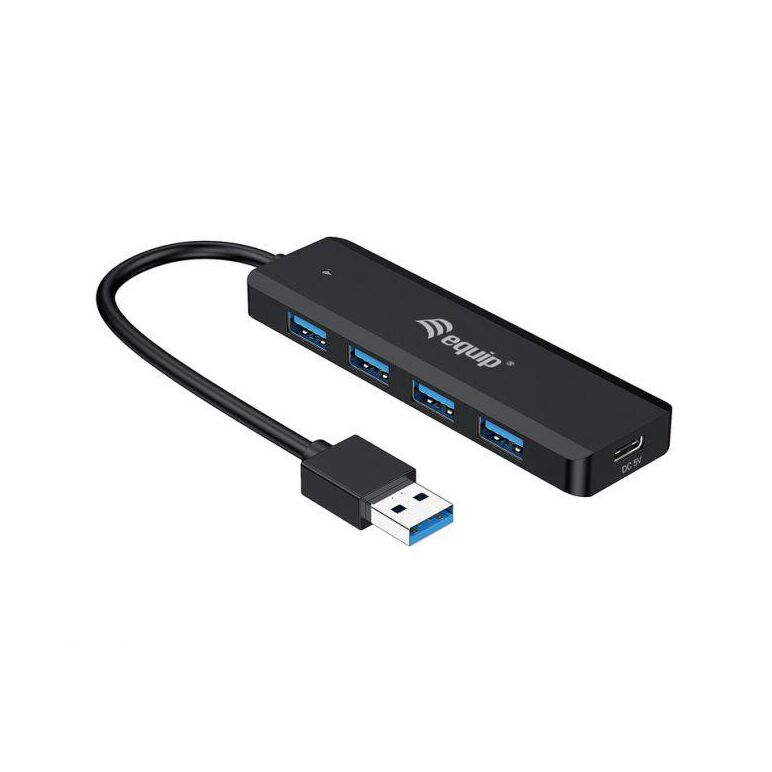 Equip 128959 4-port usb 3.2 gen 1 hub with usb-c adapter, 30x12.5x102mm,  Hub-uri USB | electropc.ro