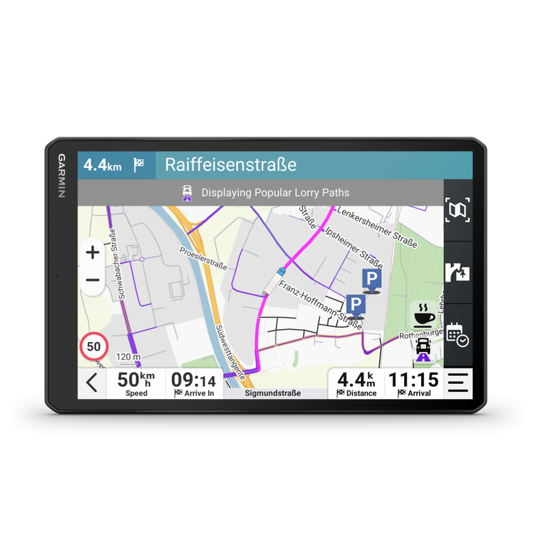 Gps garmin dezl lgv1020, tip afisaj ips panoramic de 10,1", tft color, cu panou tactil capacitiv pe lentilă, rezolutie 1280 x 800 pixeli, durata de viata baterie pana la 2 ore,  Navigatii GPS | electropc.ro