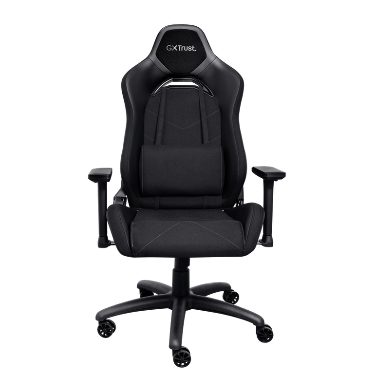 Scaun gaming trust gxt 714 ruya, greutate maxima suportata 150 kg, inaltime adjustabila scaun 10 cm, baza stea cu 5 roti, negru,  Accesorii console & PC | electropc.ro
