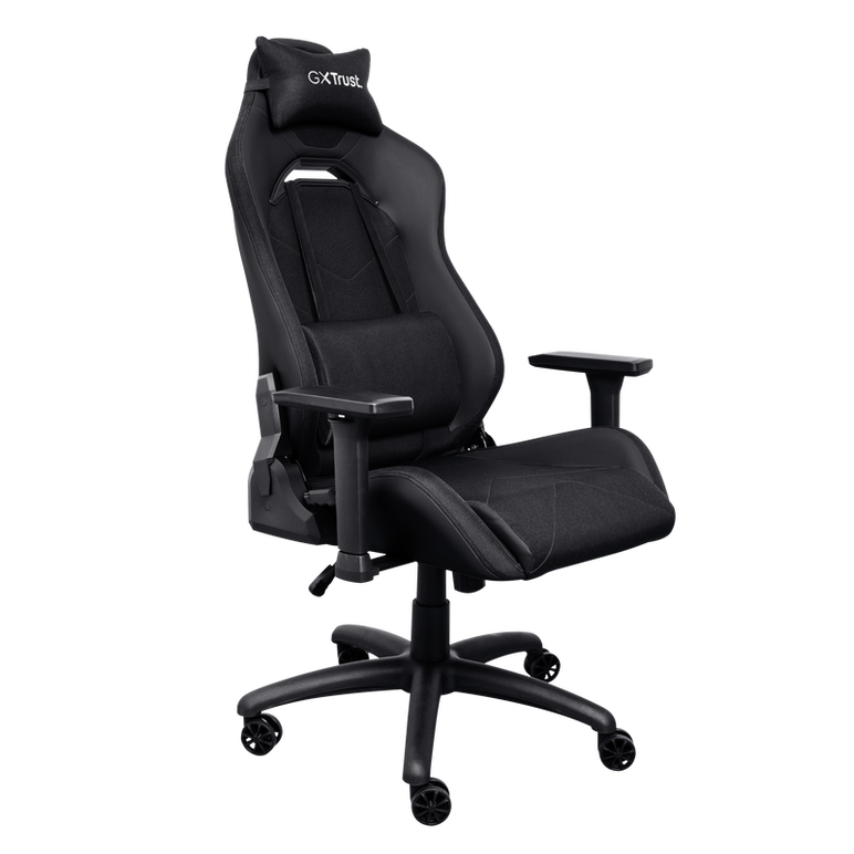 Scaun gaming trust gxt 714 ruya, greutate maxima suportata 150 kg, inaltime adjustabila scaun 10 cm, baza stea cu 5 roti, negru,  Accesorii console & PC | electropc.ro