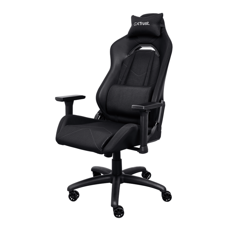 Scaun gaming trust gxt 714 ruya, greutate maxima suportata 150 kg, inaltime adjustabila scaun 10 cm, baza stea cu 5 roti, negru,  Accesorii console & PC | electropc.ro