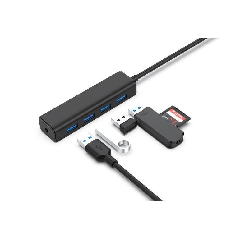 Conceptronic c4pusb3 4-port usb 3.0 hub with power jack, 23.5 x 101 x 26 mm,  Hub-uri USB | electropc.ro