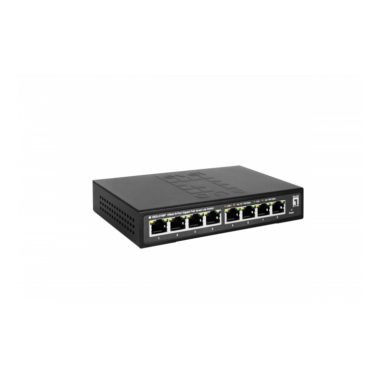 Levelone ges-2108p hilbert 8-port gigabit poe smart lite switch, 802.3at/af poe, 8 poe outputs, 112.8w poe power budget, 160 x 95 x 29 mm,  Switch-uri | electropc.ro