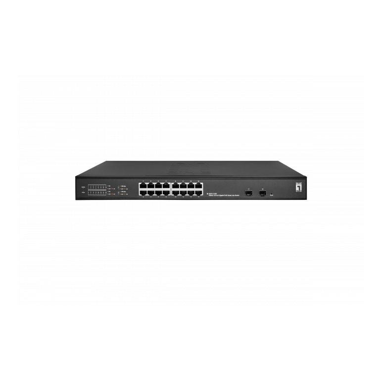 Levelone ges-2118p hilbert 18-port gigabit poe smart lite switch, 16 poe outputs, 2 x gigabit sfp, 802.3at/af poe, 230w poe power budget, 440 x 190 x 44.5 mm,  Switch-uri | electropc.ro