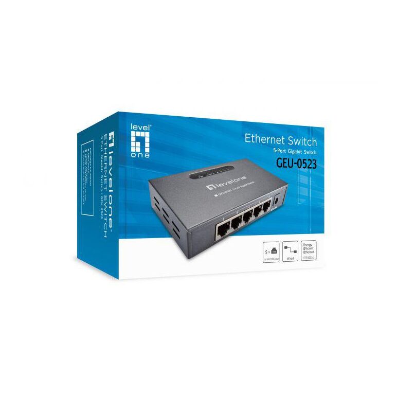 Levelone geu-0523  5-port gigabit switch, 124 x 72 x 24 mm,  Switch-uri | electropc.ro