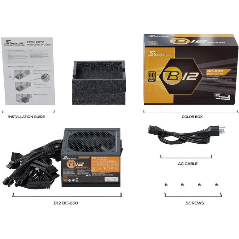 Sursa seasonic b12 bc-650 80+ bronze 650w,  Surse PC | electropc.ro