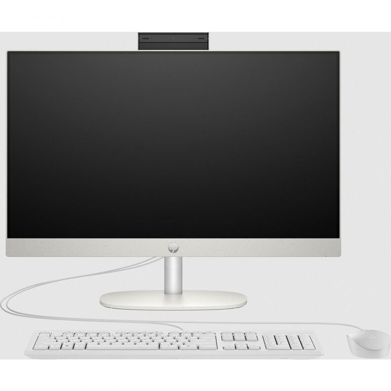 All-in-one hp proone 240 g10 23.8 inch non-touch ips fhd cu procesor intel core i5-1335u 10-core, video integrat intel uhd graphics, ram 16gb ddr4, ssd 512gb, fixed stand, hp 125 white wired keyboard, hp 125 white wired mouse, sursa 90w, shell white, free,  All in one PC | electropc.ro