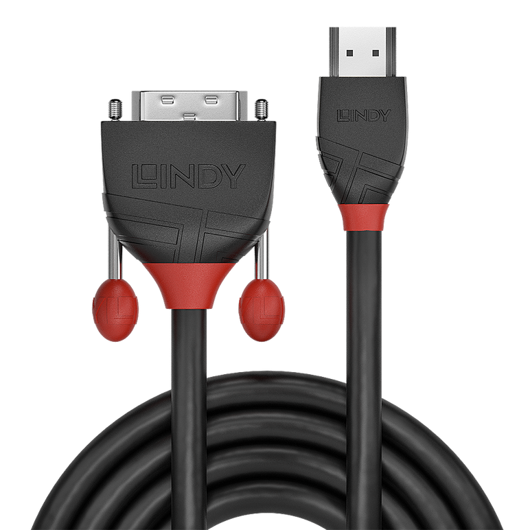 Cablu lindy hdmi to dvi-d cable, lungime 5m, rezolutie maxima 1920x1200@ 60hz, latime de banda suportata 4.95 gbps, negru,  Cabluri video | electropc.ro