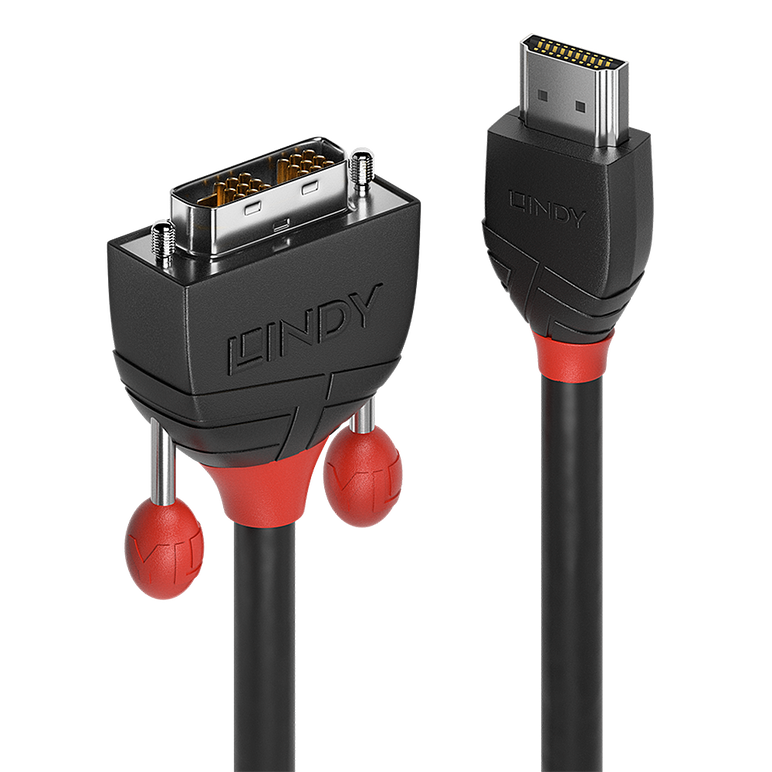 Cablu lindy hdmi to dvi-d cable, lungime 5m, rezolutie maxima 1920x1200@ 60hz, latime de banda suportata 4.95 gbps, negru,  Cabluri video | electropc.ro