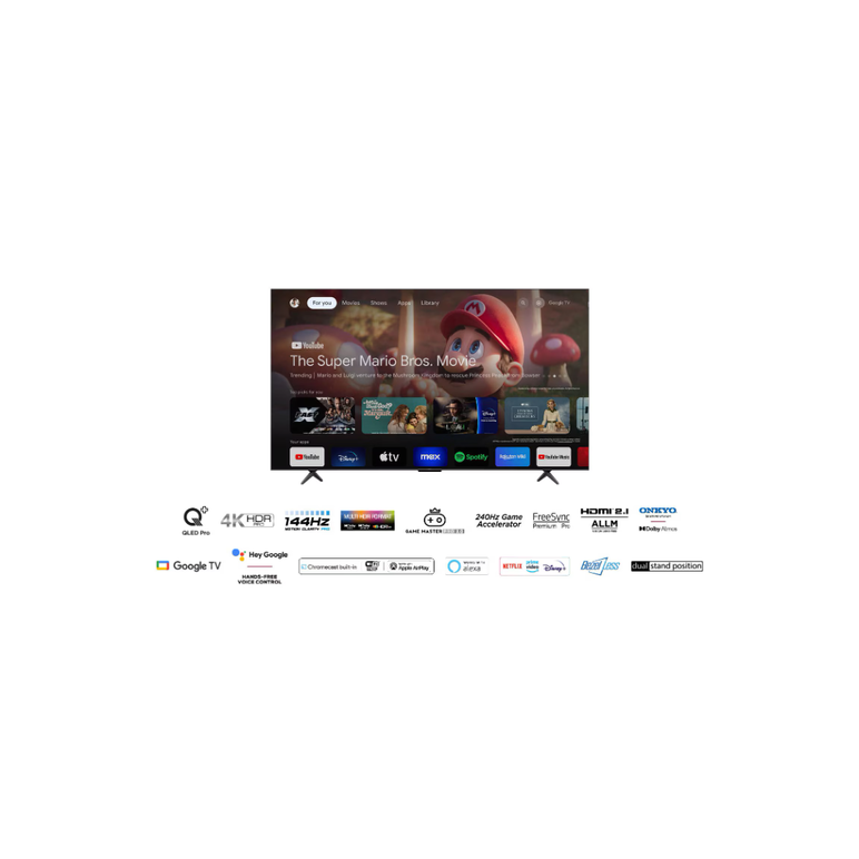 Televizor tcl qled 85t8b, 214 cm, smart google tv, 4k ultra hd, 100hz, clasa f (model 2024),  Televizoare | electropc.ro