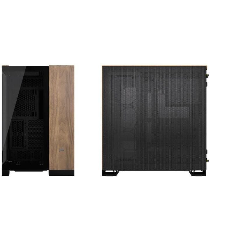 Carcasa corsair 6500x mid tower dual chamber negru/walnut wood,  Carcase | electropc.ro