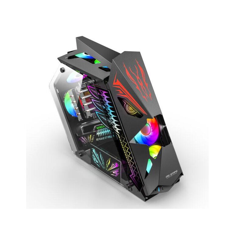 Carcasa pro gaming hercule black mid tower argb,  Carcase | electropc.ro