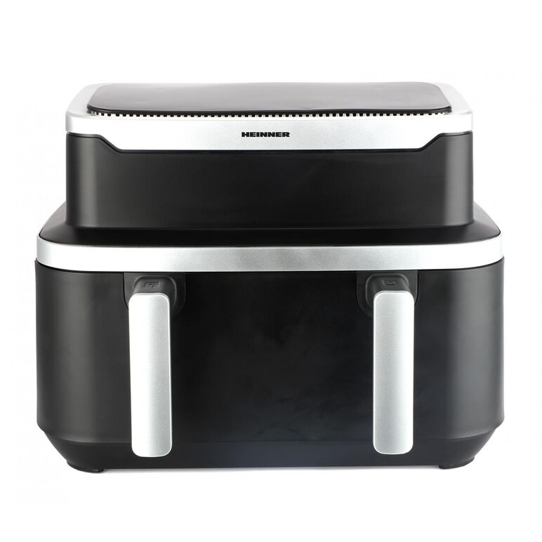 Friteuza dubla cu aer cald heinner haf-ddb9bk26, putere: 2600w, capacitate: 9l, control digital individual, temperatura: 80-220 grade c, timer 60 min, 10 programe presetate, auto-oprire, negru,  Friteuze | electropc.ro