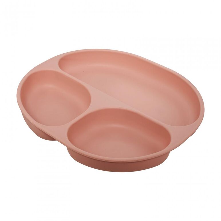 Set diversificare 3 piese silicon : bol , farfurie si cana cu cioc, roz, u-grow,  Articole hranire bebelusi | electropc.ro
