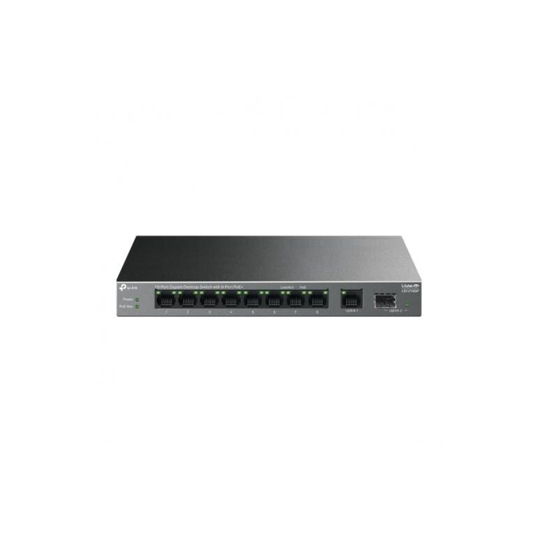 Tp-link 5-port gigabit switch ls108gp, interfata  9× 10/100/1000 mbps rj45 ports (ports 1–8 supports poe+ output), 1× gigabit sfp port, porturi standard: 802.3at/802.3af compliant,  poe ports: ports 1–8, pana la 30 w poe output per port, poe budget: 62 w,,  Switch-uri | electropc.ro