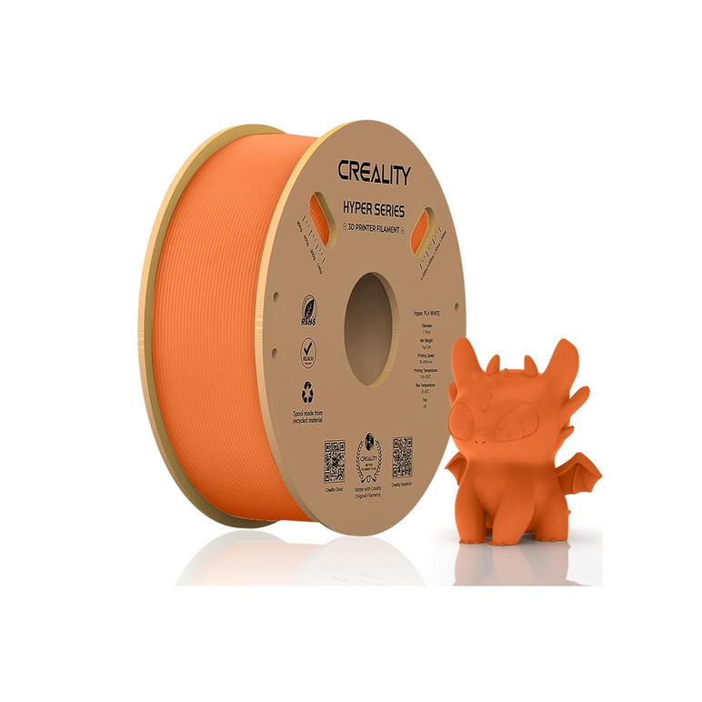 Creality hyper pla 3d printer filament, orange, temperatura printare: 200-220 grade celsius, diametru filament: 1.75mm, tensile strength: 52.99mpa, bending strenght:92.38mpa dimensiuni rola filament: diametru 200mm, inaltime 70mm, gaura centrala 56mm, vit,  Accesorii imprimare 3D | electropc.ro