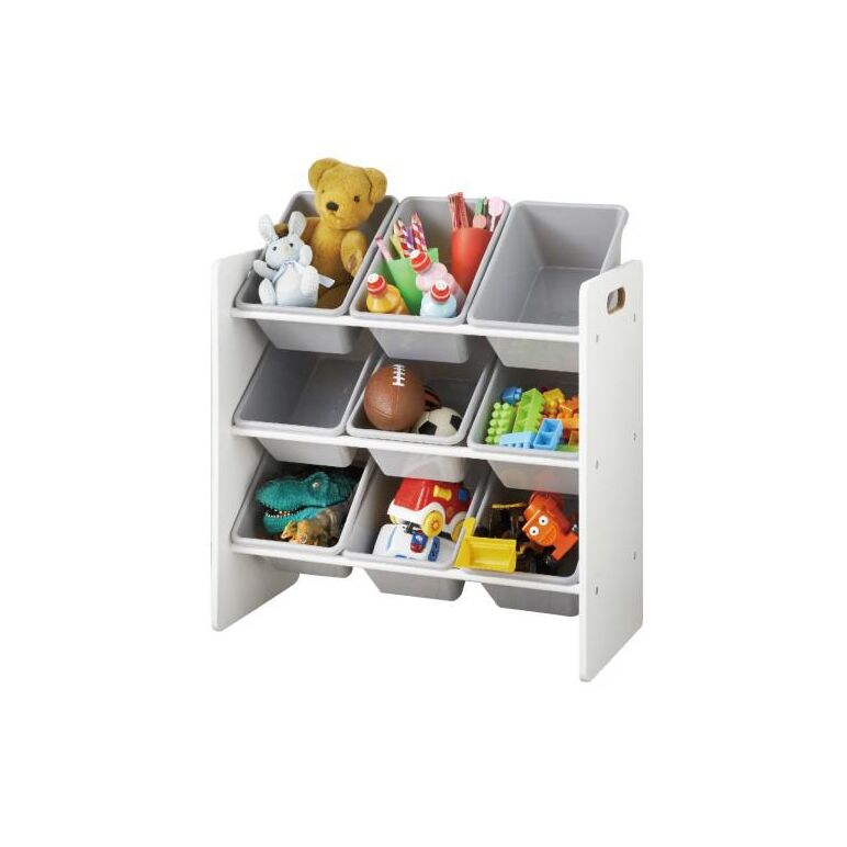 Raft depozitare cu 9 cosuri colorate gri, u-grow,  Mobilier camera copii | electropc.ro