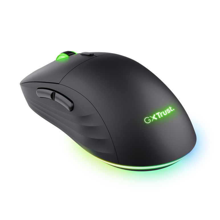 Mouse wireless trust gxt 927 redex+, rezolutie maxima 25600 dpi, senzor paw3370, polling rate 125/250/500/1000hz, iluminare full rgb, negru,  Mouse | electropc.ro
