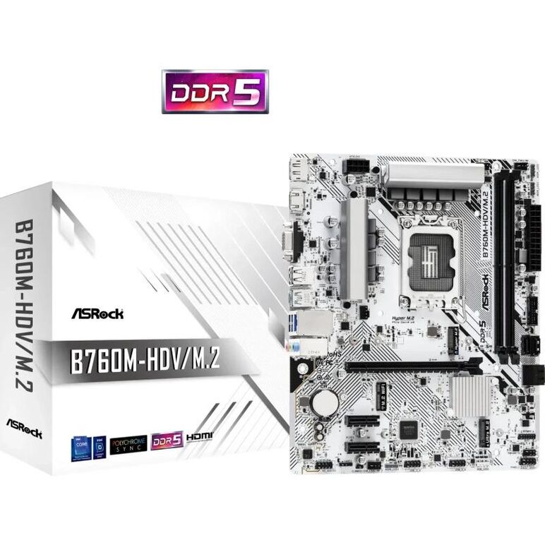 Placa de baza asrock b760m-hdv/m.2 lga1700,  Placi de baza | electropc.ro