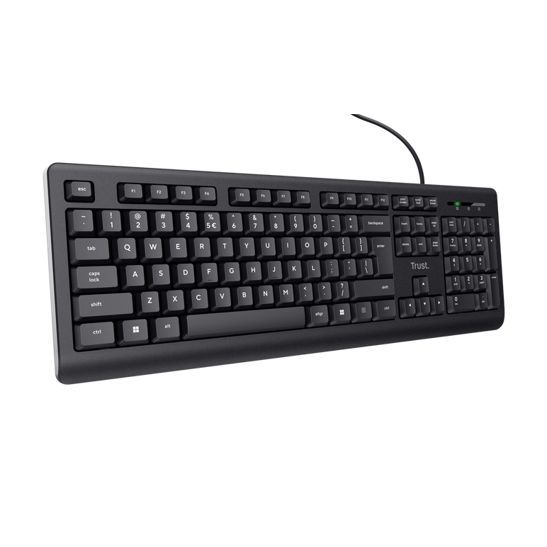 Tastatura cu fir trust, negru,  Tastaturi | electropc.ro