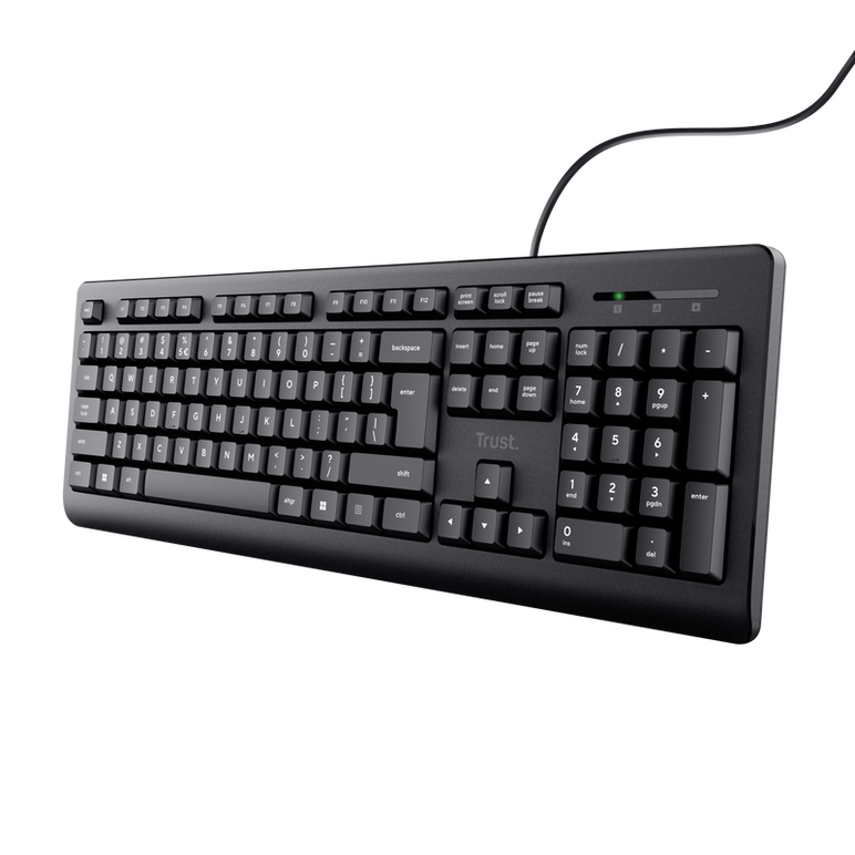 Tastatura cu fir trust, negru,  Tastaturi | electropc.ro