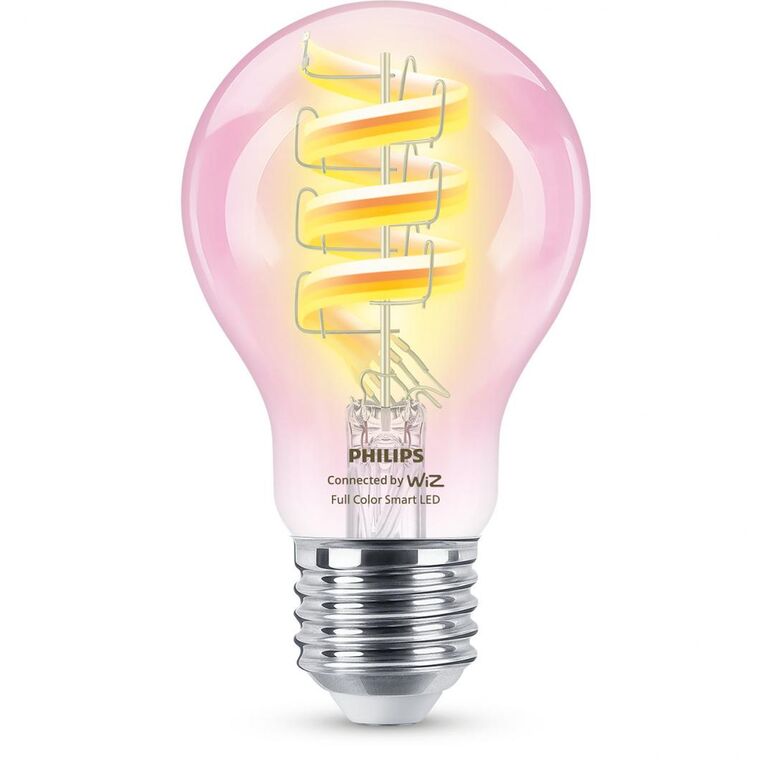 Bec led rgb inteligent philips filament bulb a60, wi-fi, e27, 6.3w (40w), 470 lm, lumina alba si color (2200-6500k),  Becuri si Tuburi LED | electropc.ro