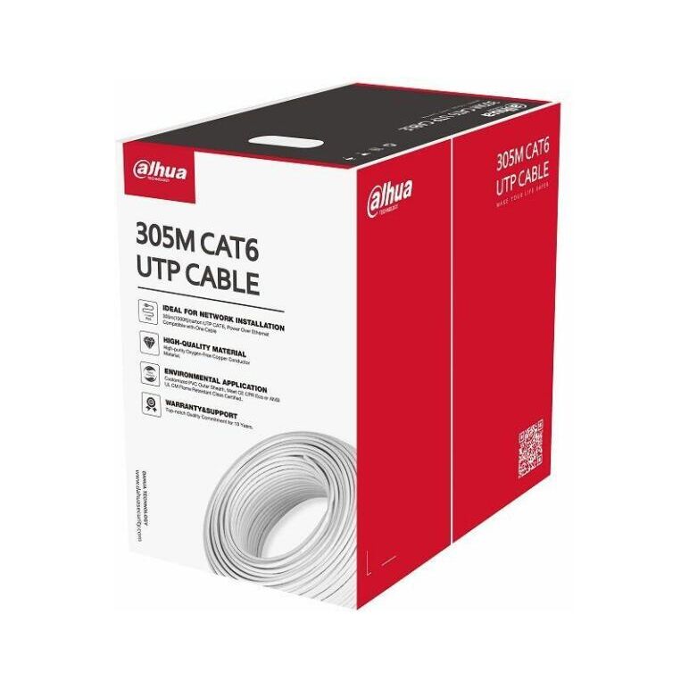 Cablu utp cat6,conductor de cupru de înaltă puritate, fără oxigen, alimentare prin ethernet,manta exterioara pvc personalizata; certificare ce cpr clasa de ignifugare eca, 305m,  Accesorii | electropc.ro