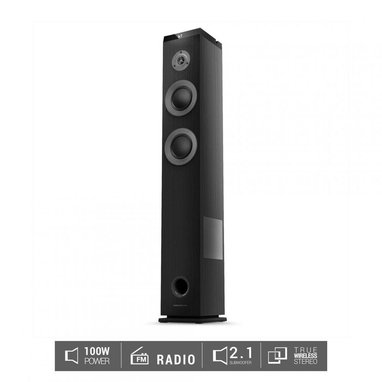 Sistem audio 2.1 energy system tower 5 max, bluetooth 5.3, interfata jack 3.5mm, putere: 100w, frecventa raspuns 40 hz ~ 18 khz, frecventa fm: 87,5 - 108 mhz, ecran/afisaj: led, suport card de memorie: microsd si stick-uri usb pana la 128 gb, include tele,  Sisteme audio | electropc.ro