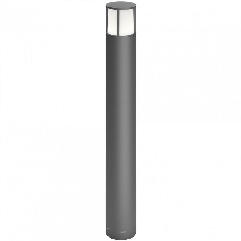 Stalp led pentru iluminat exterior philips stock, 6w, 600 lm, lumina calda (2700k), ip44, 770x104mm, antracit,  Aplice de exterior | electropc.ro