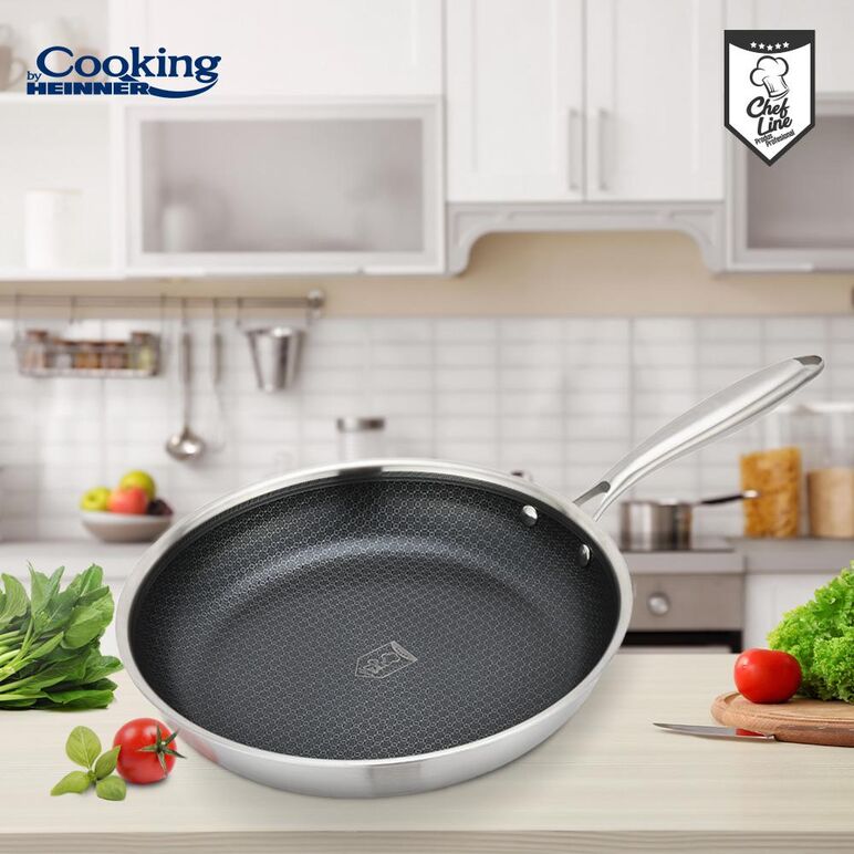 Tigaie inox in 3 straturi 28x5.5 cm, titanium3, cooking by heinner,  Tigai si seturi | electropc.ro