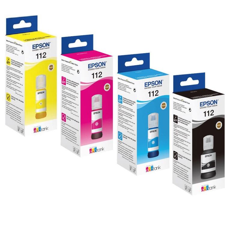 Epson 112 ecotank 4-colour multipack, continut: 1 x 65,0 ml black, 1 x 65,0 ml cyan, 1 x 65,0 ml magenta, 1 x 65,0 ml yellow, epson ecotank ll11160, l15150, l15160, ecotank pro l15180, epson its l6550, l6570.,  Cartuse cerneala | electropc.ro