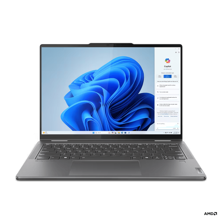 Laptop lenovo yoga 7 2-in-1 14ahp9, 14" wuxga (1920x1200) oled 400nits glossy / anti-fingerprint, 100% dci-p3, 60hz, dolby vision®, displayhdr™ true black 500, tÜv low blue light, glass, touch, amd ryzen™ 5 8640hs (6c / 12t, 3.5 / 4.9ghz, 6mb l2 / 16mb l3,  Laptopuri | electropc.ro