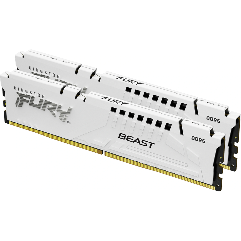 Memorie kingston 32gb ddr5 6000mhz cl30 dual channel kit fury beast white,  Memorii RAM Desktop | electropc.ro