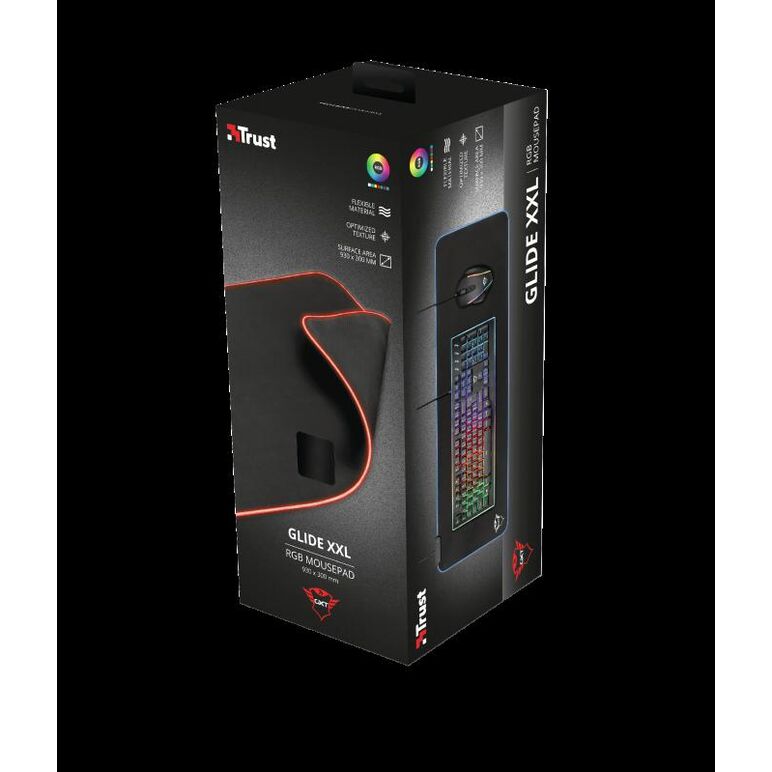 Mouse pad trust gxt 764 glide-flex flexible rgb, xxl, negru,  Mousepad | electropc.ro