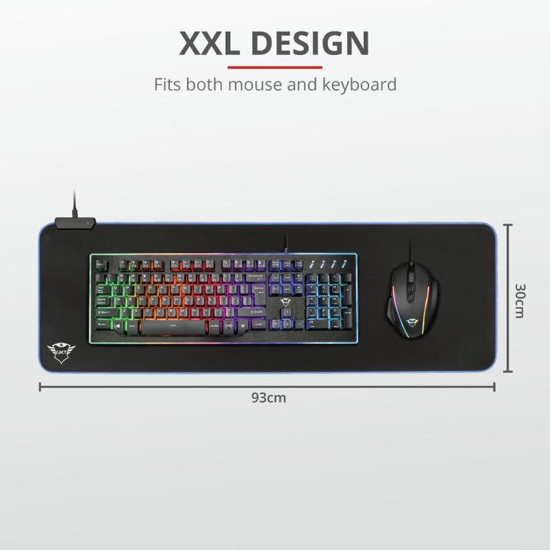 Mouse pad trust gxt 764 glide-flex flexible rgb, xxl, negru,  Mousepad | electropc.ro
