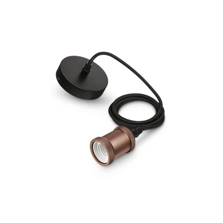 Pendul philips vintage rose gold, e27, max. 40w, textil/metal, ip20, Ø169mm, cablu 2m,  Lampi de interior | electropc.ro
