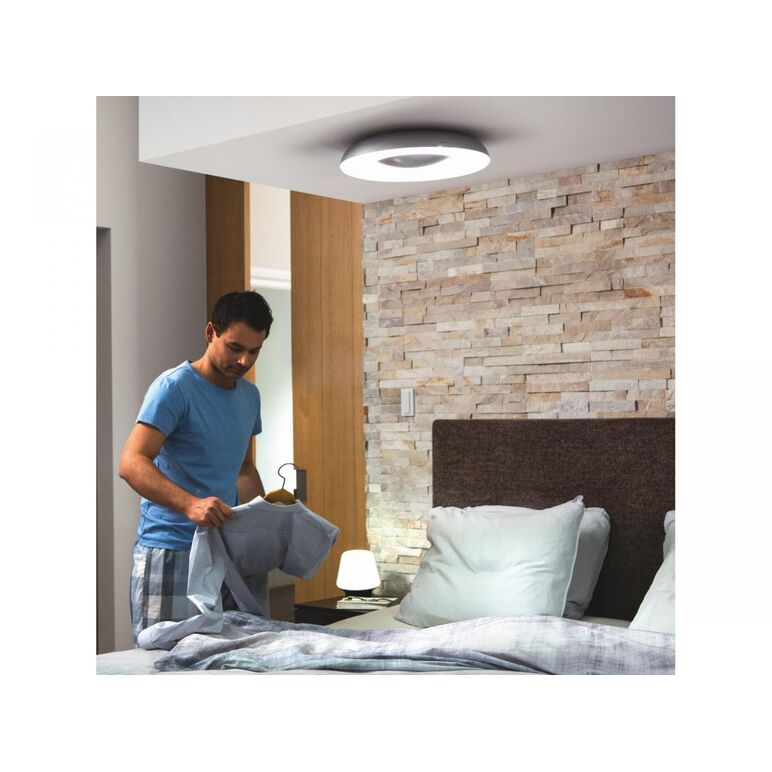 Plafoniera led philips hue still, bluetooth, 22.5w (204w), 2500 lm, lumina alba (2200-6500k), ip20, metal/plastic, 39.1cm, argintiu, intrerupator cu variator inclus,  Lampi de interior | electropc.ro