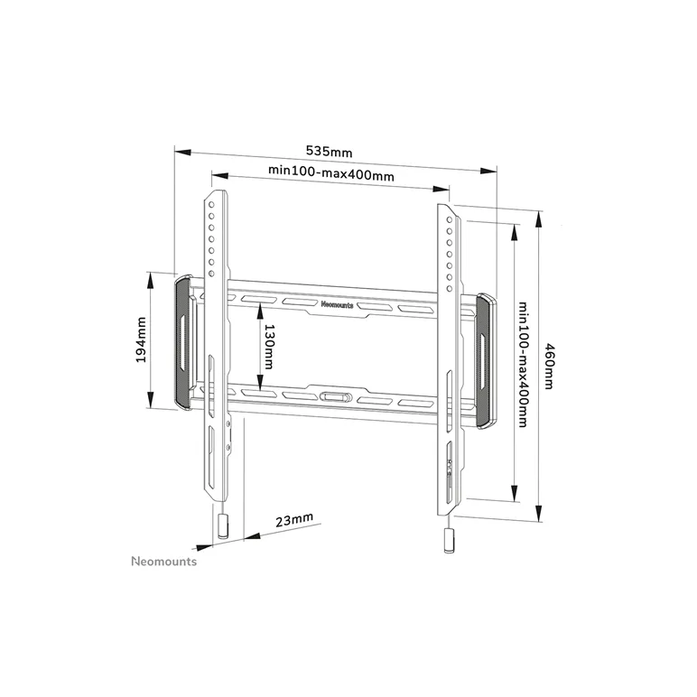 suport tv de perete, neomounts by newstar wl30-550bl14, fix, 32"- 65", vesa 400x400mm, suporta pana la 60kg, negru,  Suporturi TV & Monitor | electropc.ro