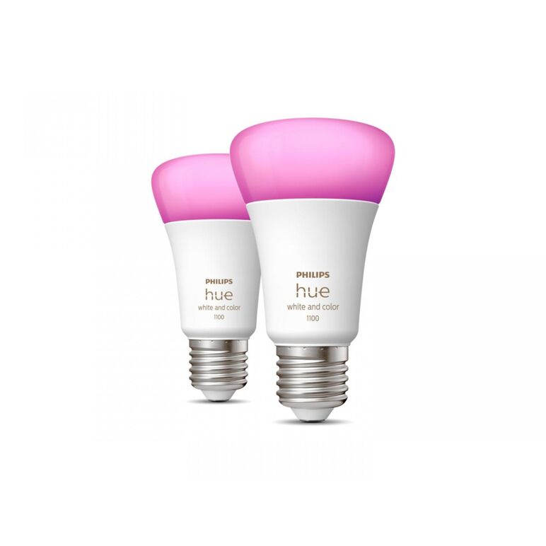 2 becuri led rgb inteligente philips hue a60, bluetooth, e27, 9w (75w), 1100 lm, lumina alba si color (2000-6500k),  Becuri si Tuburi LED | electropc.ro