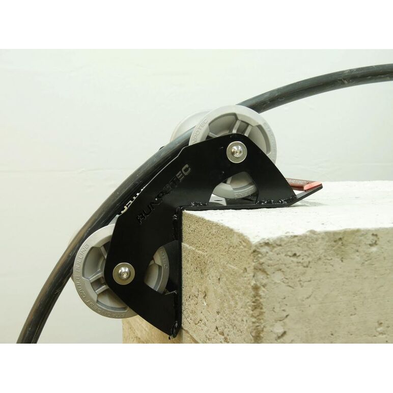 RUNPOTEC ghidaj cablu cu 2 role, 90 grade, diametru rola 130 mm, diametru max cablu 100 mm, max 1500 kg, 10153,  Sisteme de tragere a cablurilor | electropc.ro