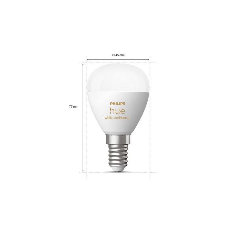 Bec led inteligent philips hue p45, bluetooth, e14, 5.1w, 470 lm, lumina alba (2000-6500k),  Becuri si Tuburi LED | electropc.ro