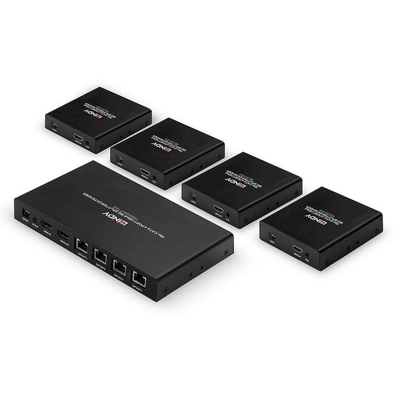 Lindy 70m 4 port cat.6 hdmi 4k60 splitter extender  description  distribute 4k hdmi signals to up to 4 displays in multiple locations supports resolutions up to 4k@60hz, with additional support for hdr features a loop-through hdmi output on the transmitte,  Splittere audio-video | electropc.ro