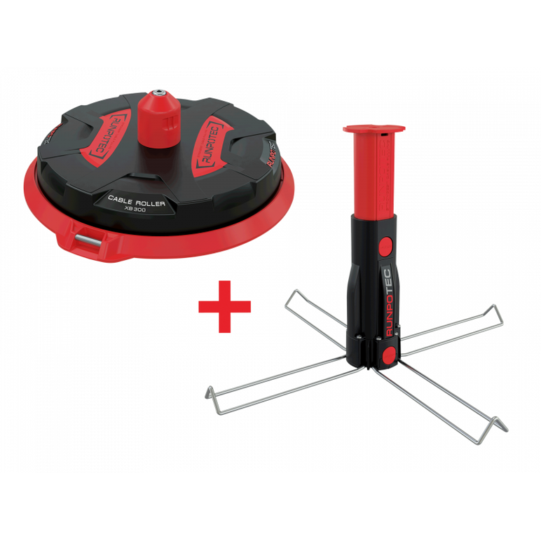 Set RUNPOTEC XB 300 - derulator tamburi, diametru 300 mm, max 300 kg + mandrina multifunctionala, 10174,  Sisteme pentru role de cablu | electropc.ro
