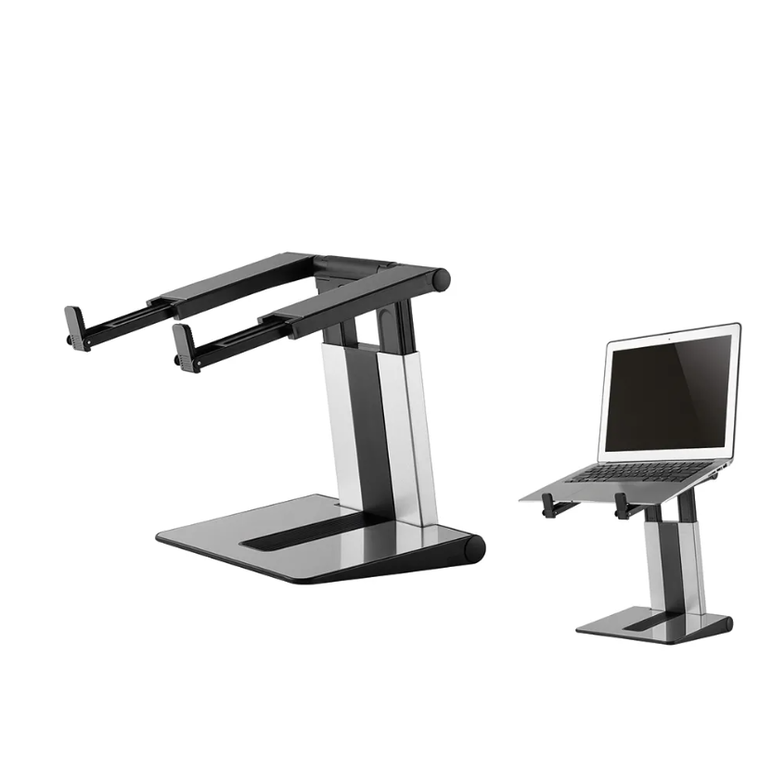 Nm newstar foldable laptop stand stand silver/ black  specifications general min. screen size*: 10 inch max. screen size*: 17 inch min. weight: 0 kg max. weight: 5 kg screens: 1 desk mount: stand  functionality height adjustment: 20,7-26,7 cm width adjust,  Stand & Cooling pad | electropc.ro