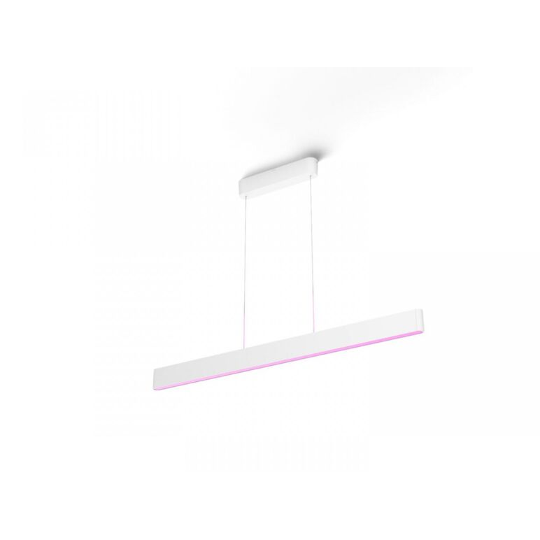Pendul led rgb philips hue ensis, bluetooth, 79w (175w), 5500 lm, lumina alba si color (2200-6500k), ip20, 129.8cm, alb,  Lampi de interior | electropc.ro