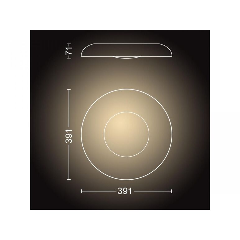 Plafoniera led philips hue still, bluetooth, 22.5w (204w), 2500 lm, lumina alba (2200-6500k), ip20, metal/plastic, 39.1cm, negru, in trerupator cu variator inclus,  Lampi de interior | electropc.ro