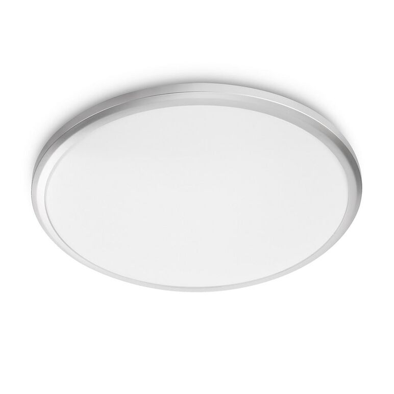 Plafoniera led philips spray cl260, 12w, 1200 lm, lumina calda (2700k), ip44, 28.7cm, metal/plastic, argintiu,  Lampi de interior | electropc.ro